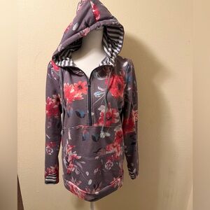 Women’s Lg Floral and striped Hoodie